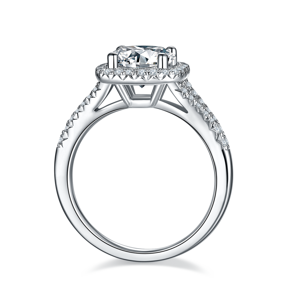 A 2-carat Luxury And Fashionable Light Luxury Jewelry Silver Ring Set With Top-quality