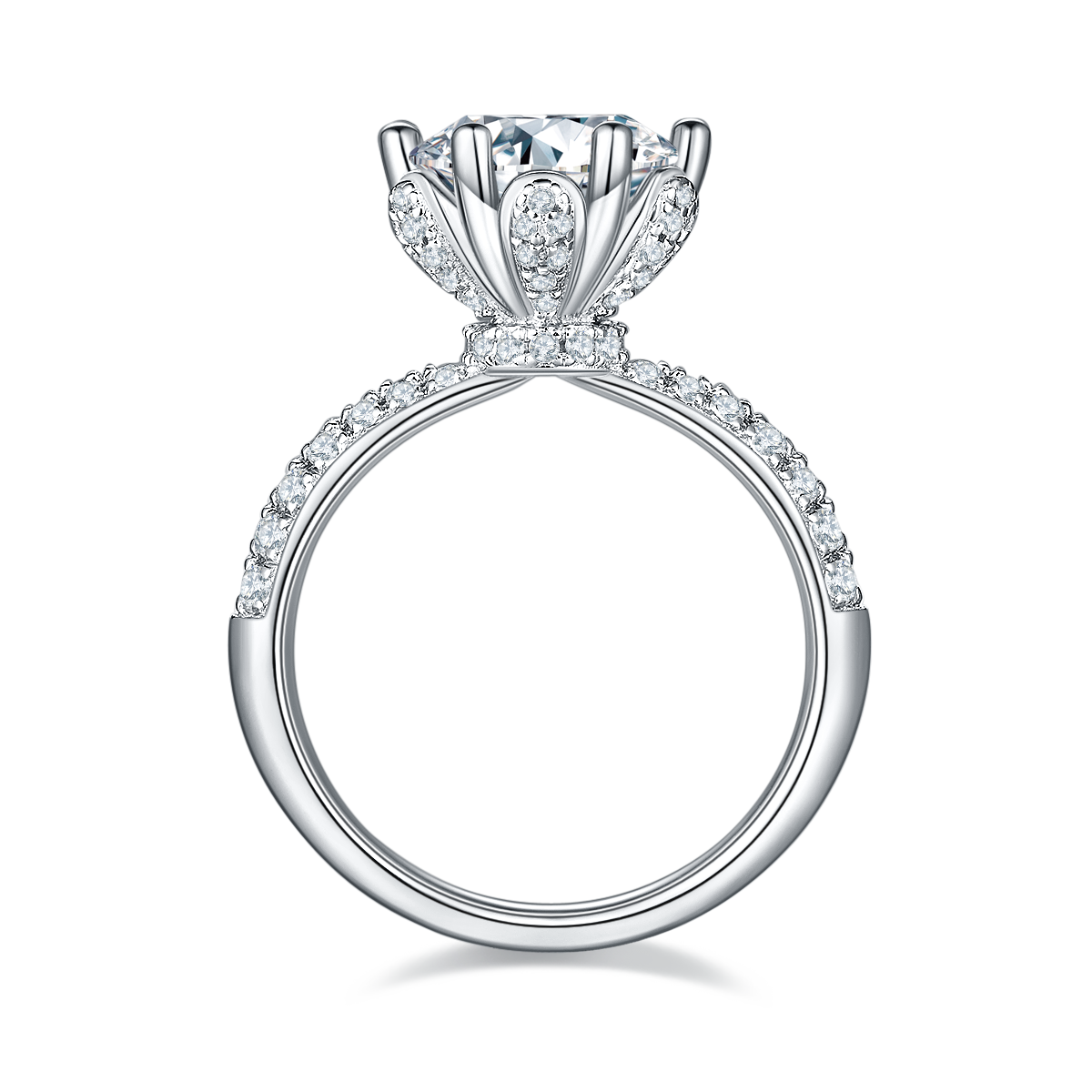 A 3-carat Luxury And Fashionable Light Luxury Jewelry Silver Ring Set With Top-quality