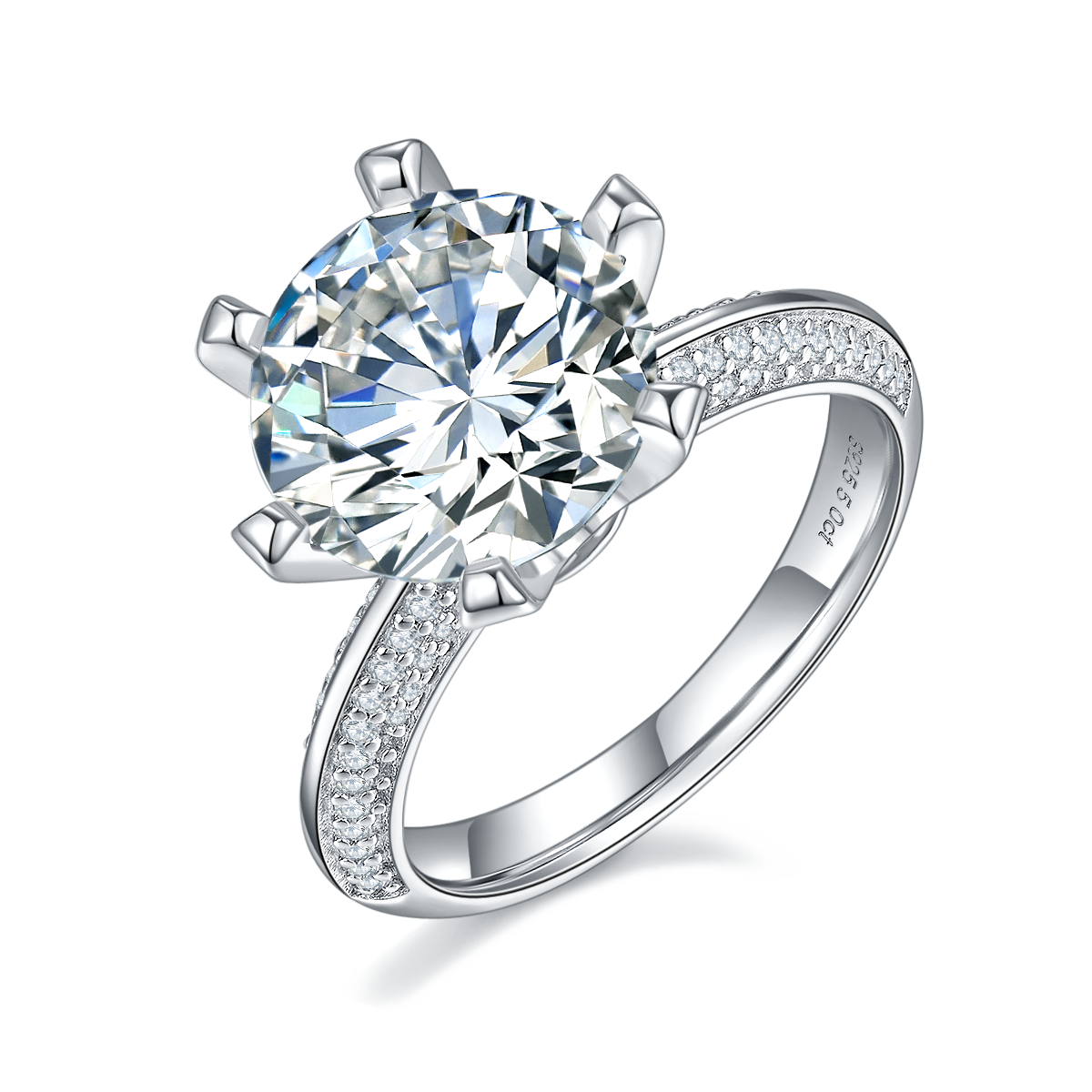 A 5-carat Luxury And Fashionable Light Luxury Jewelry Silver Ring Set With Top-quality