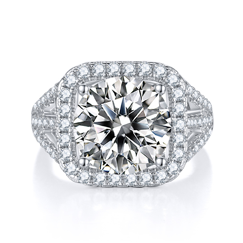 A 5-carat Luxury And Fashionable Light Luxury Jewelry Silver Ring Set With Top-quality