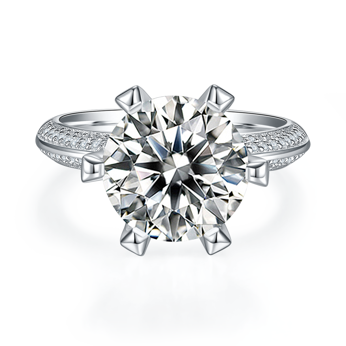 A 5-carat Luxury And Fashionable Light Luxury Jewelry Silver Ring Set With Top-quality