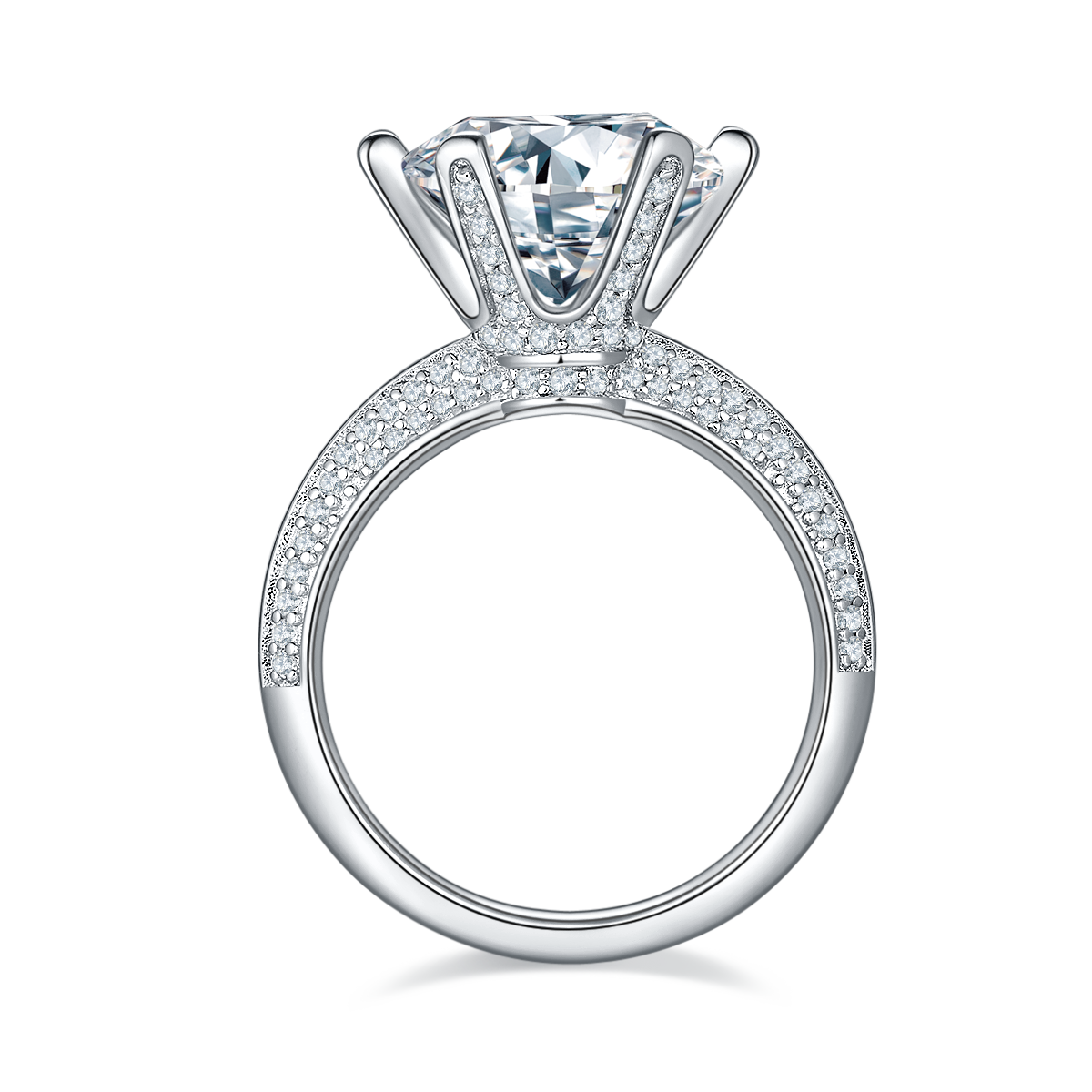 A 5-carat Luxury And Fashionable Light Luxury Jewelry Silver Ring Set With Top-quality