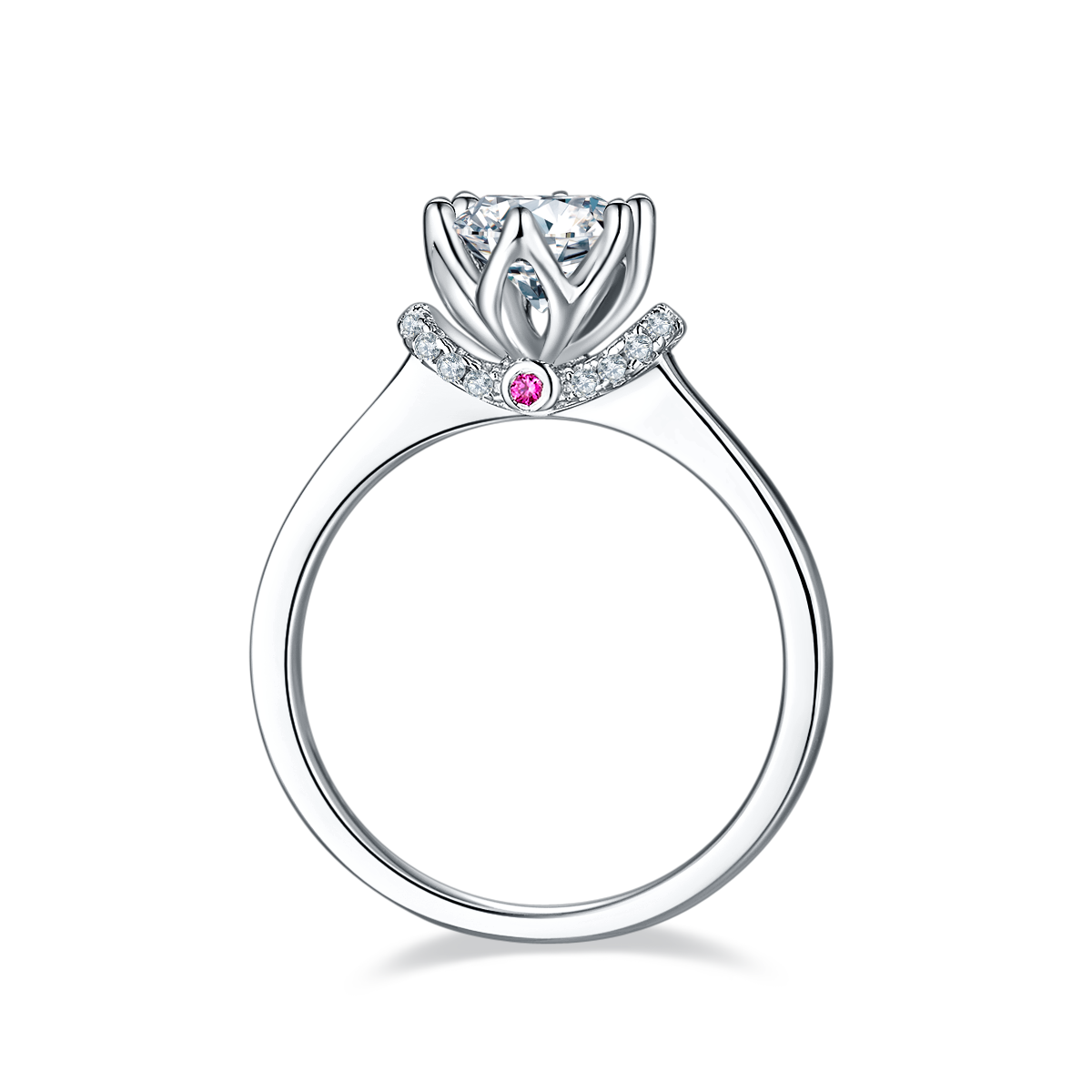 A Luxurious And Fashionable Light Luxury Jewelry Silver Ring Set With Top-quality