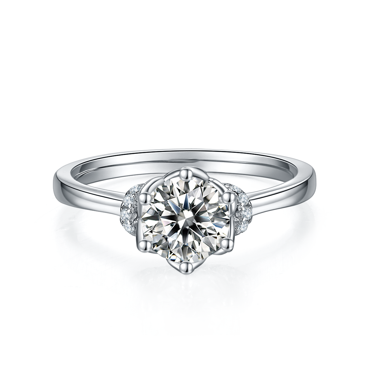 A Luxurious And Fashionable Light Luxury Jewelry Silver Ring Set With Top-quality