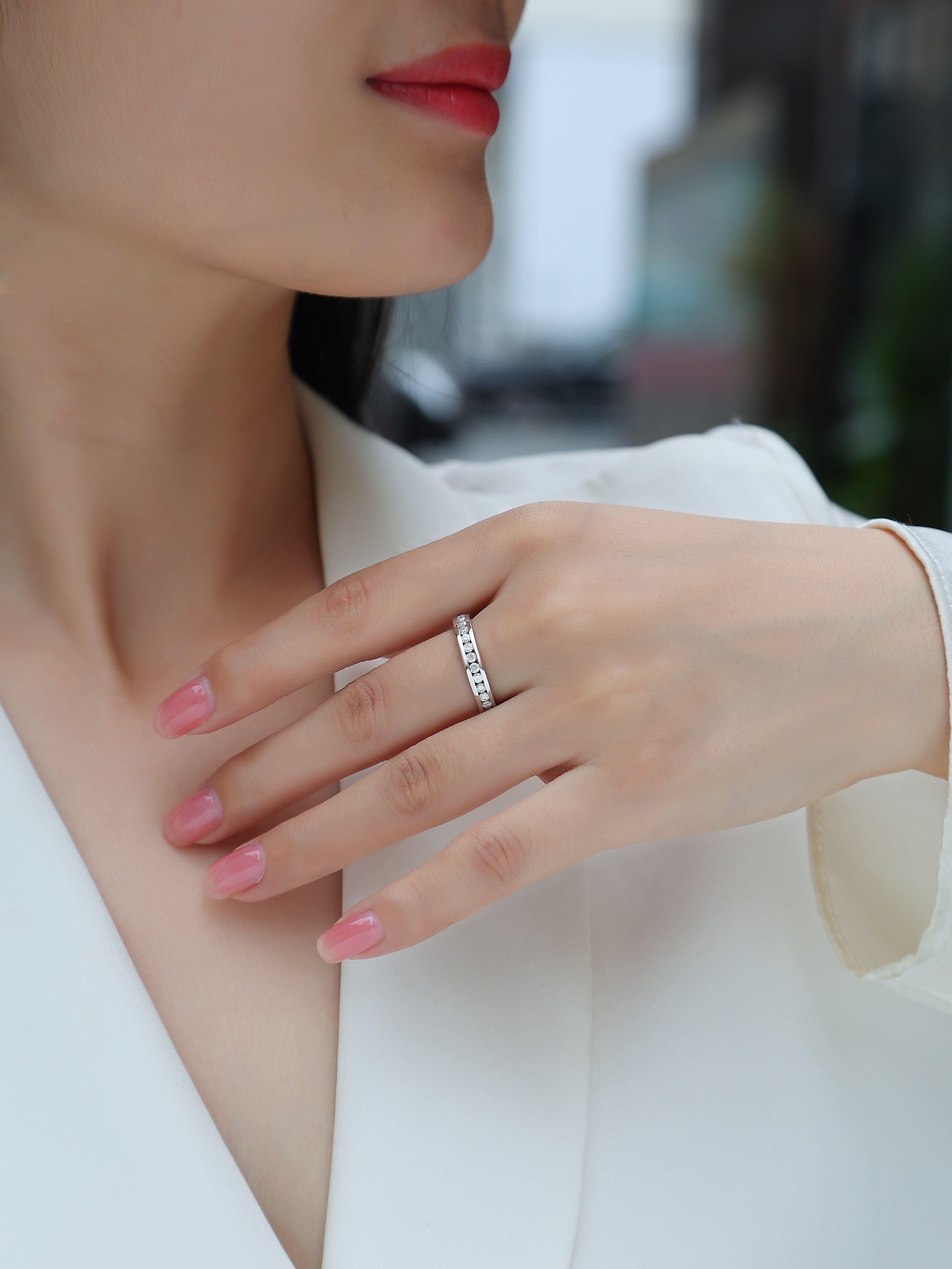 A Luxurious And Fashionable Light Luxury Jewelry Silver Ring Set With Top-quality