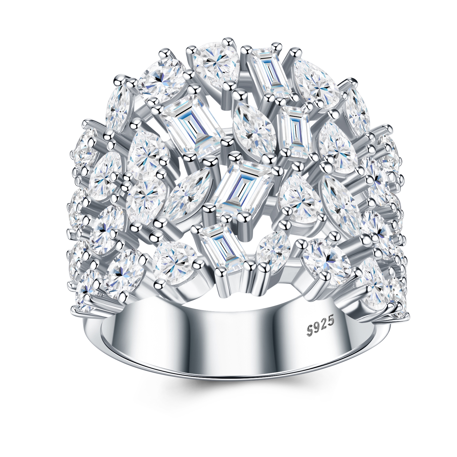 A Luxurious And Fashionable Minimalist Jewelry Ring Featuring Top-quality Moissanite, Made