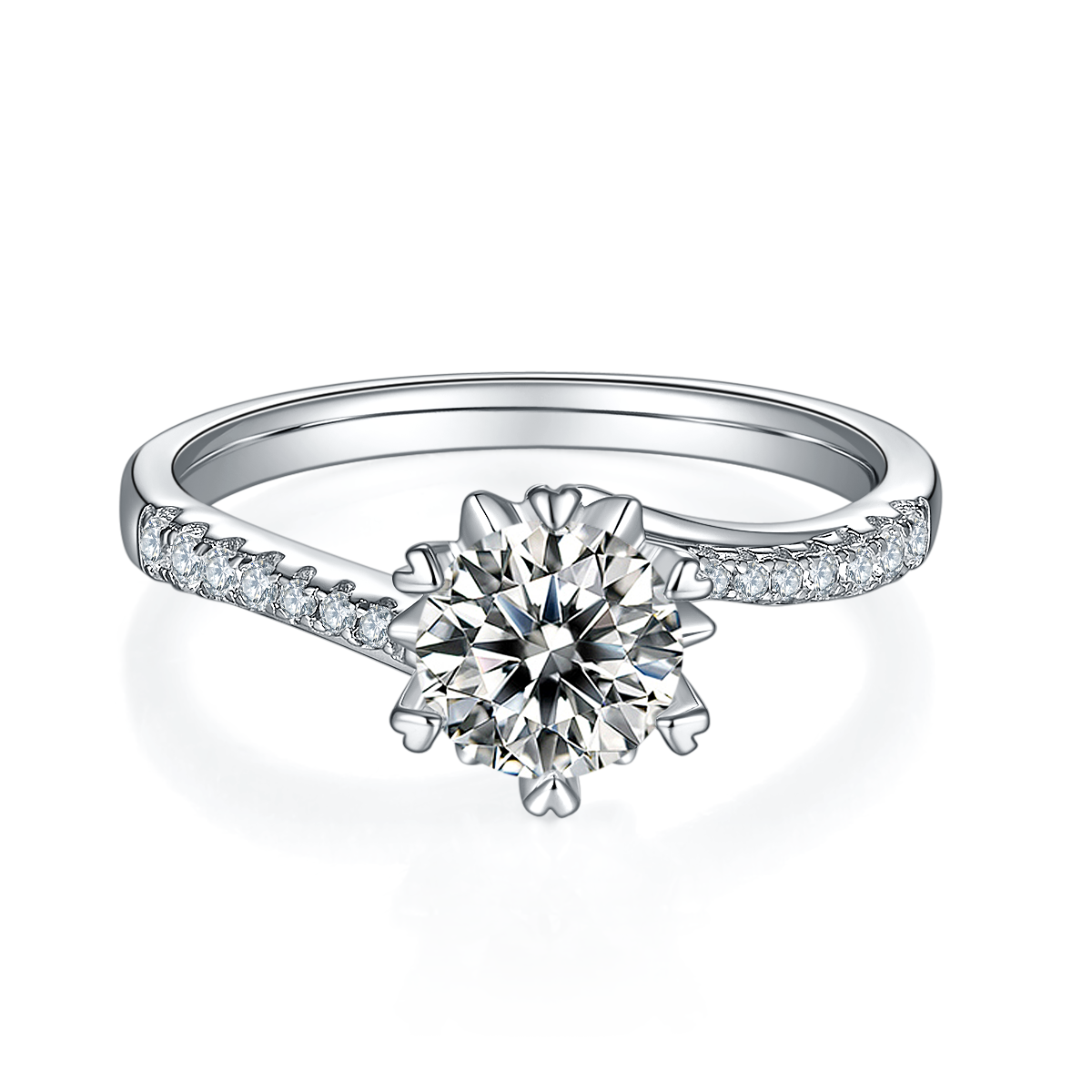A Luxurious, Fashionable, And Trendy 1-carat Silver Ring Featuring A Top-quality