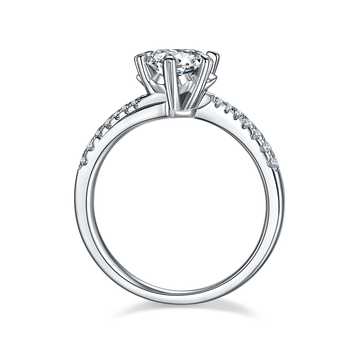 A Luxurious, Fashionable, And Trendy 1-carat Silver Ring Featuring A Top-quality