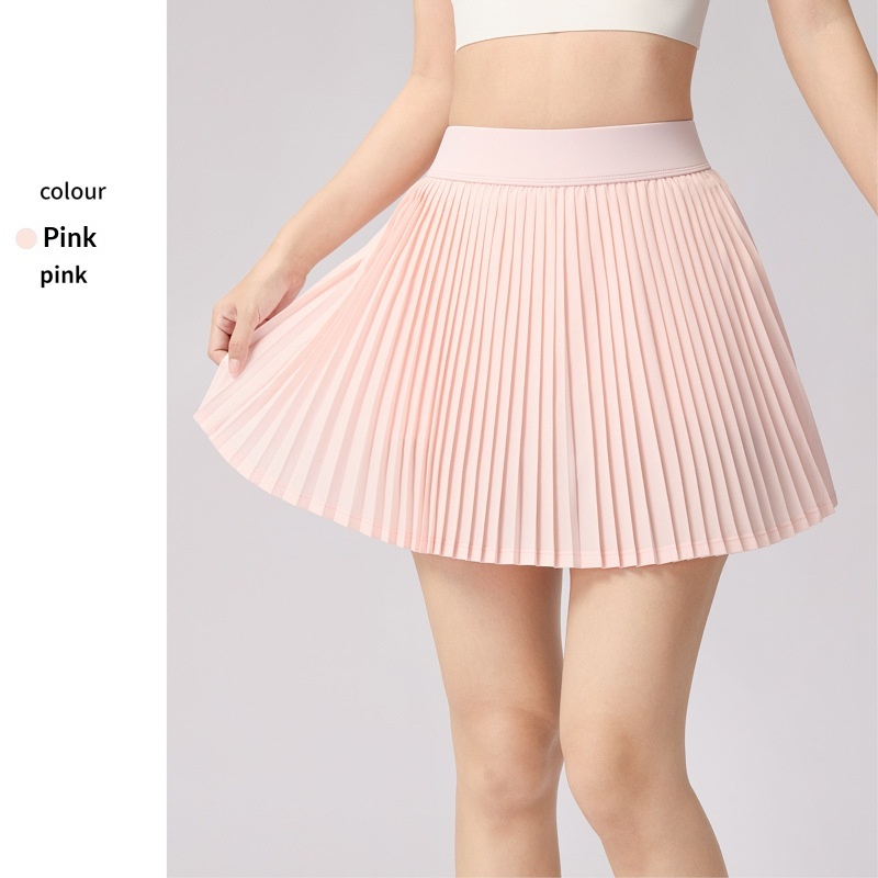 A Pleated Skirt Paired With A Pair Of Pleated Yoga Shorts