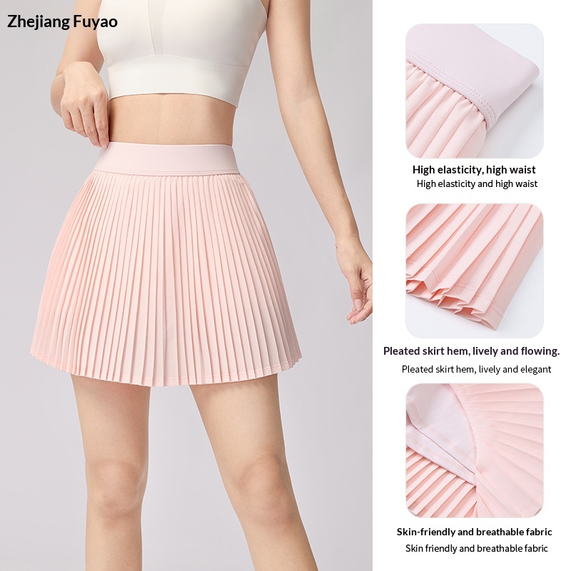 A Pleated Skirt Paired With A Pair Of Pleated Yoga Shorts