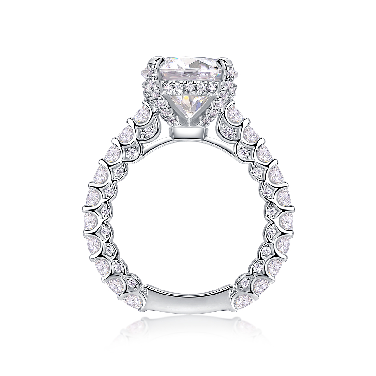 Affectionate And Tender - A 5-carat Silver Diamond Wedding Ring Set With Top-quality