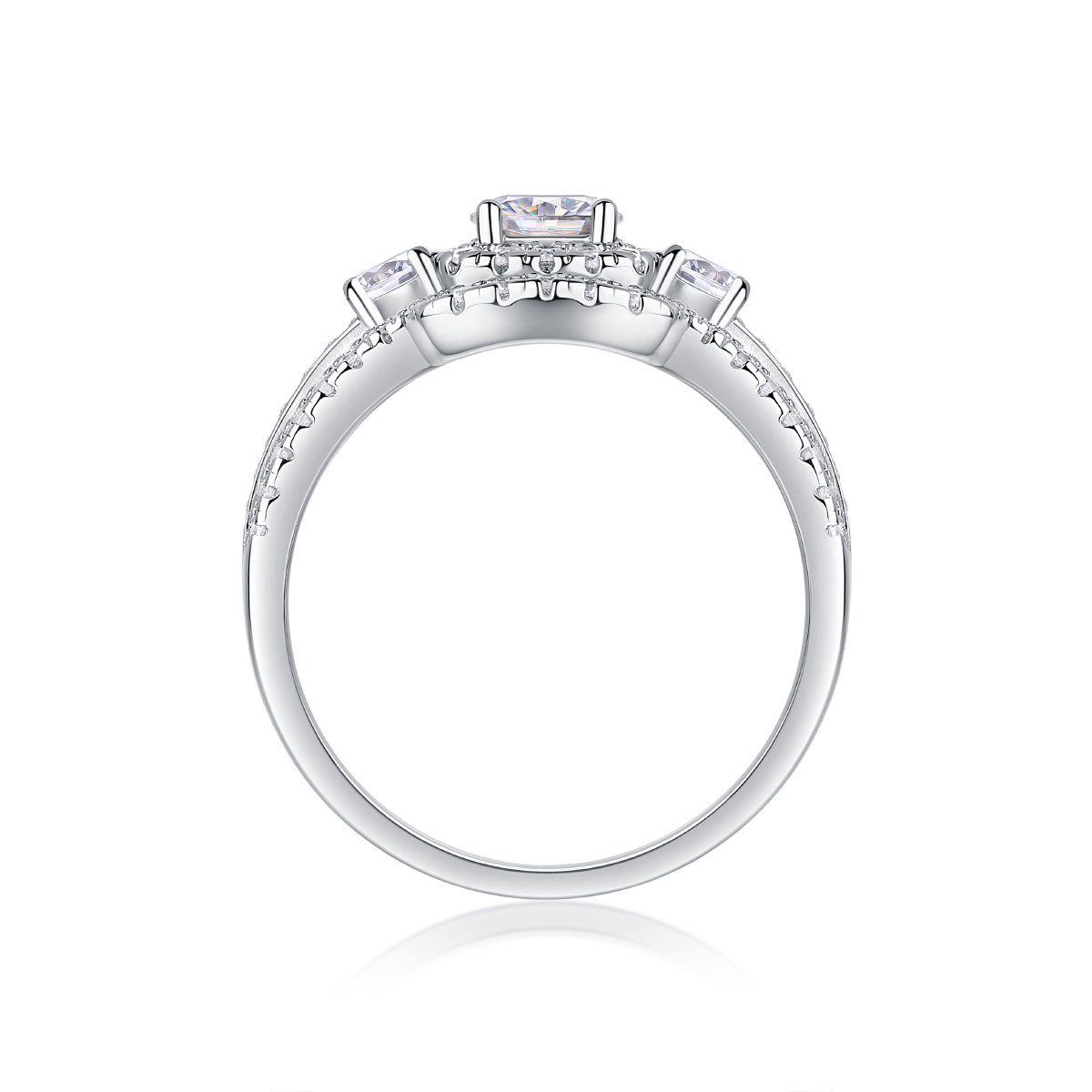 Afternoon Gobi - A Wedding Ring Set With 0.5-carat Top-quality Moissanite Silver And