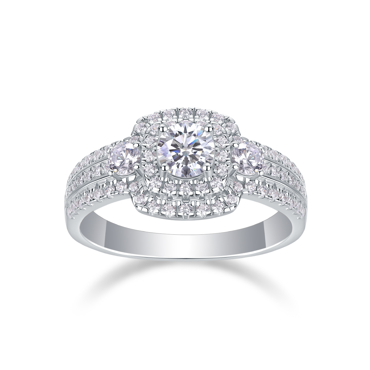 Afternoon Gobi - A Wedding Ring Set With 0.5-carat Top-quality Moissanite Silver And