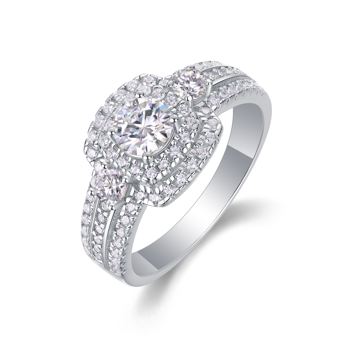 Afternoon Gobi - A Wedding Ring Set With 0.5-carat Top-quality Moissanite Silver And