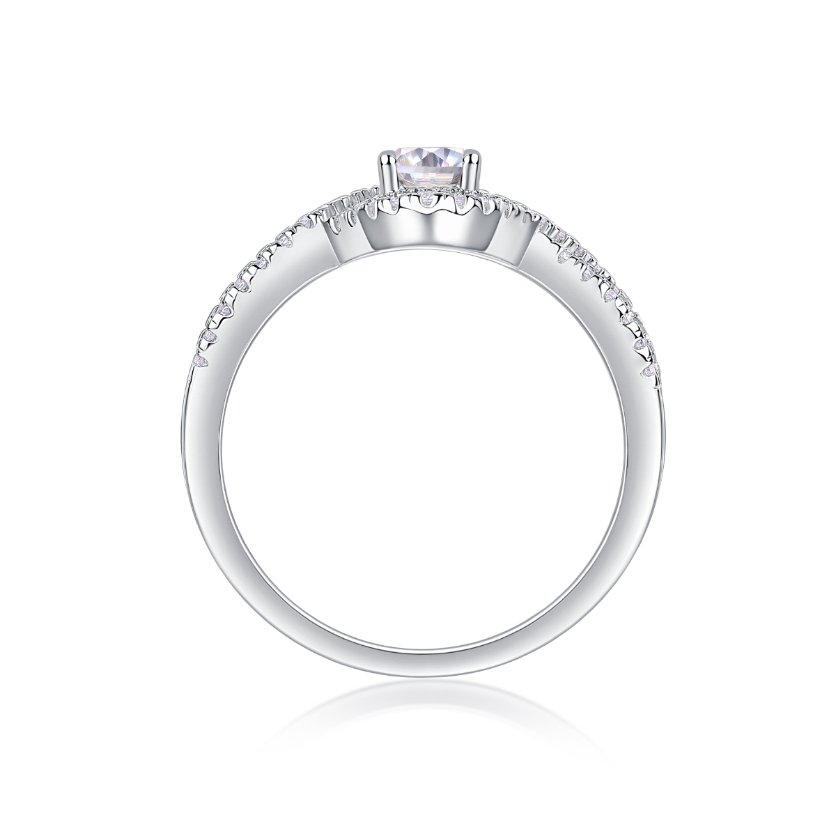 Alice In Wonderland - A Wedding Ring Set With Top-quality Moissanite Silver And