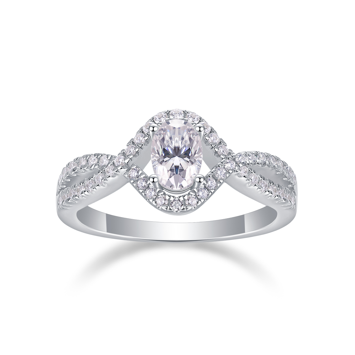 Alice In Wonderland - A Wedding Ring Set With Top-quality Moissanite Silver And
