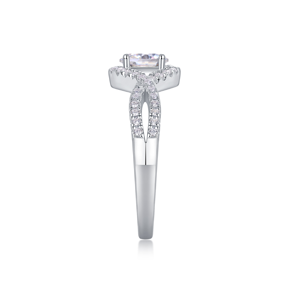 Alice In Wonderland - A Wedding Ring Set With Top-quality Moissanite Silver And