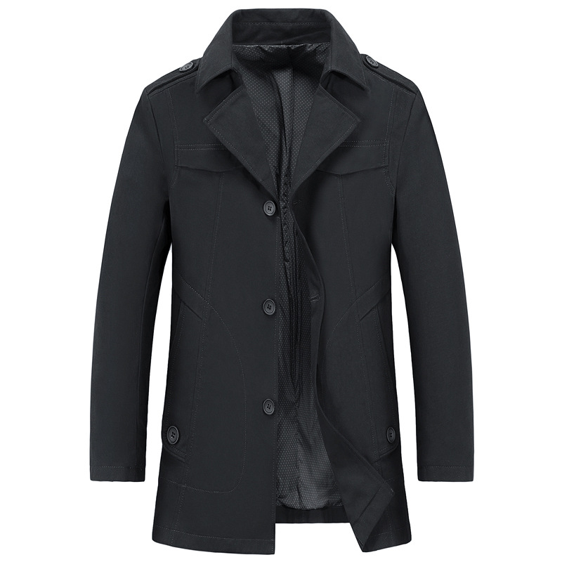 Aliexpress Amazon Spring & Fall Washed Men's Casual Jacket Mid-Length Windbreaker Jacket