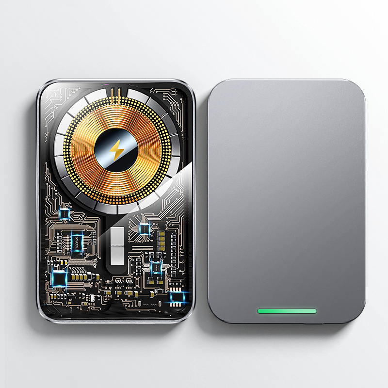 Aluminum Alloy Fast Magnetizing Suction Wireless Charging Bank PD20W5000 Mah Mobile Power