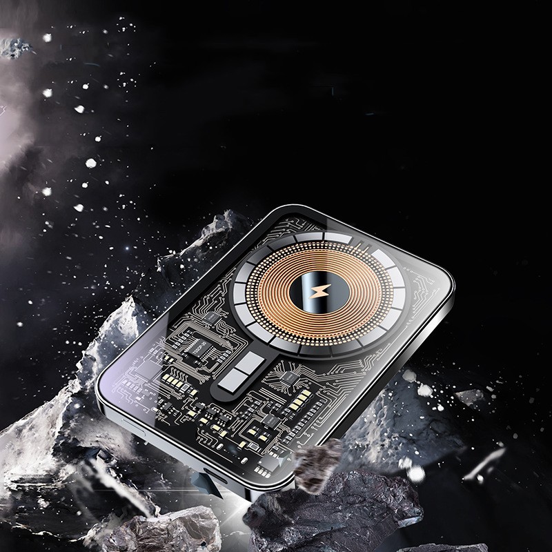 Aluminum Alloy Fast Magnetizing Suction Wireless Charging Bank PD20W5000 Mah Mobile Power
