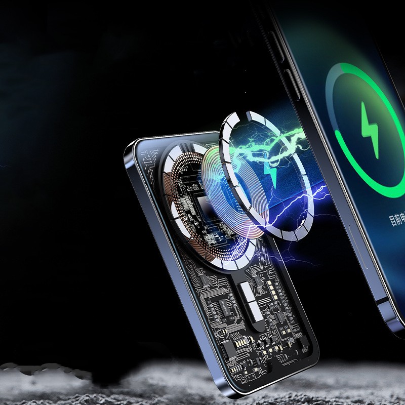 Aluminum Alloy Fast Magnetizing Suction Wireless Charging Bank PD20W5000 Mah Mobile Power