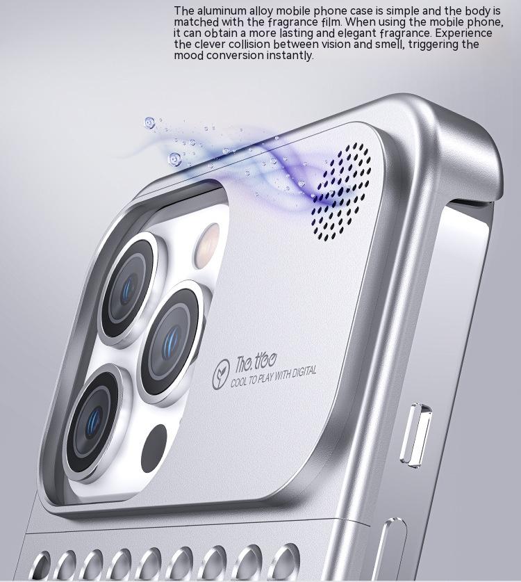 Aluminum Alloy Phone Case For 14 13 Pro Max Plus Hollow Heat Dissipation Anti-fall Full