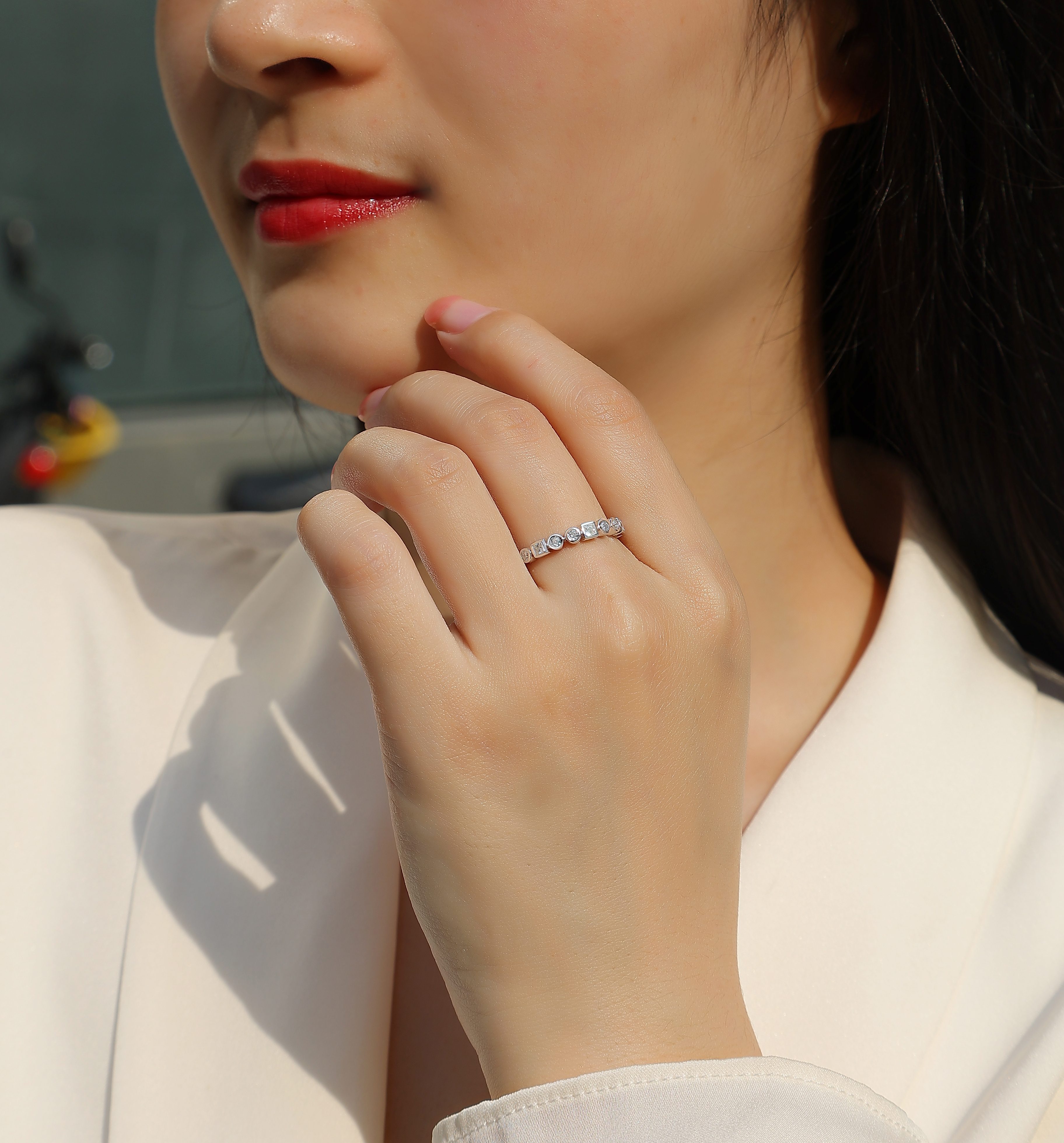 Always By Your Side - A Wedding Ring Set With Top-quality Moissanite, Silver And