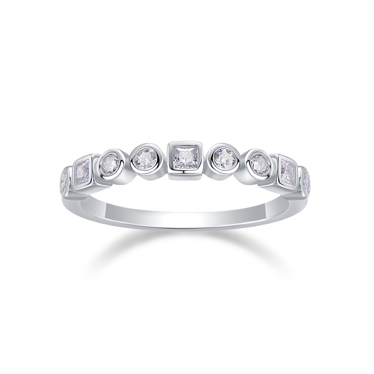 Always By Your Side - A Wedding Ring Set With Top-quality Moissanite, Silver And