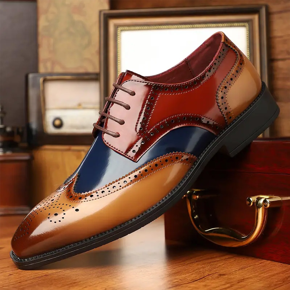 Amazon And AliExpress Men's British-style Leather Shoes, Business Formal Pointed-toe