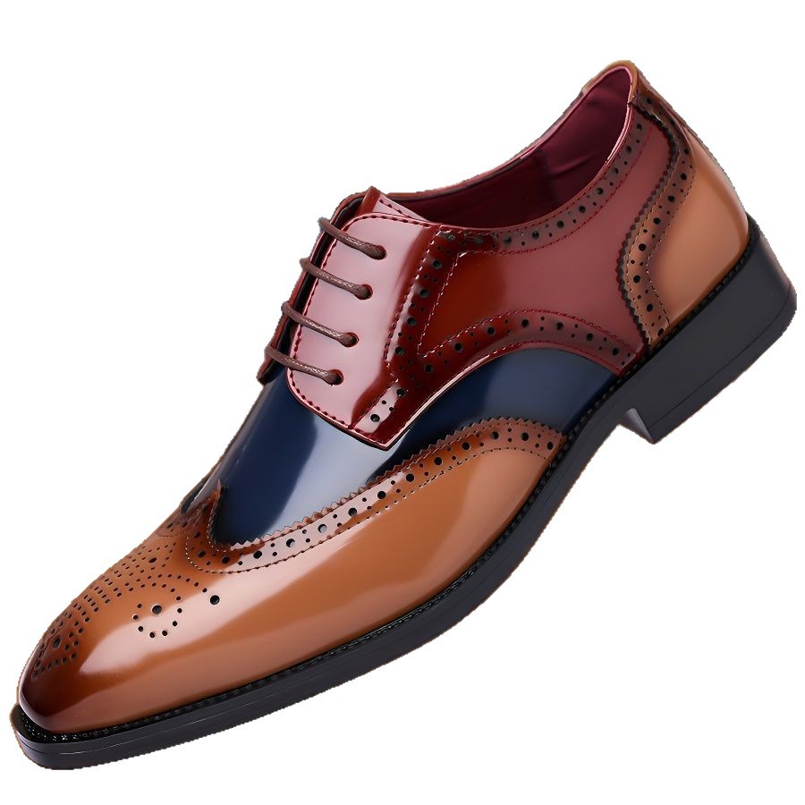 Amazon And AliExpress Men's British-style Leather Shoes, Business Formal Pointed-toe