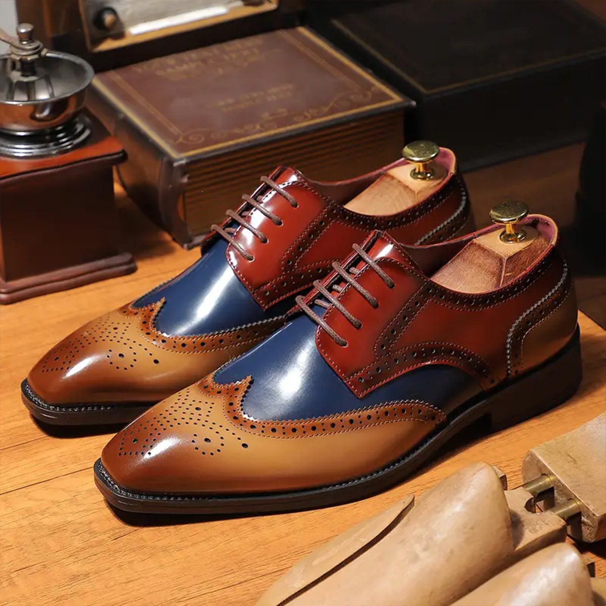 Amazon And AliExpress Men's British-style Leather Shoes, Business Formal Pointed-toe