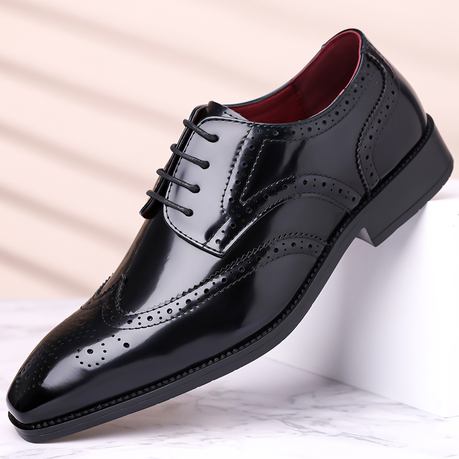 Amazon And AliExpress Men's British-style Leather Shoes, Business Formal Pointed-toe