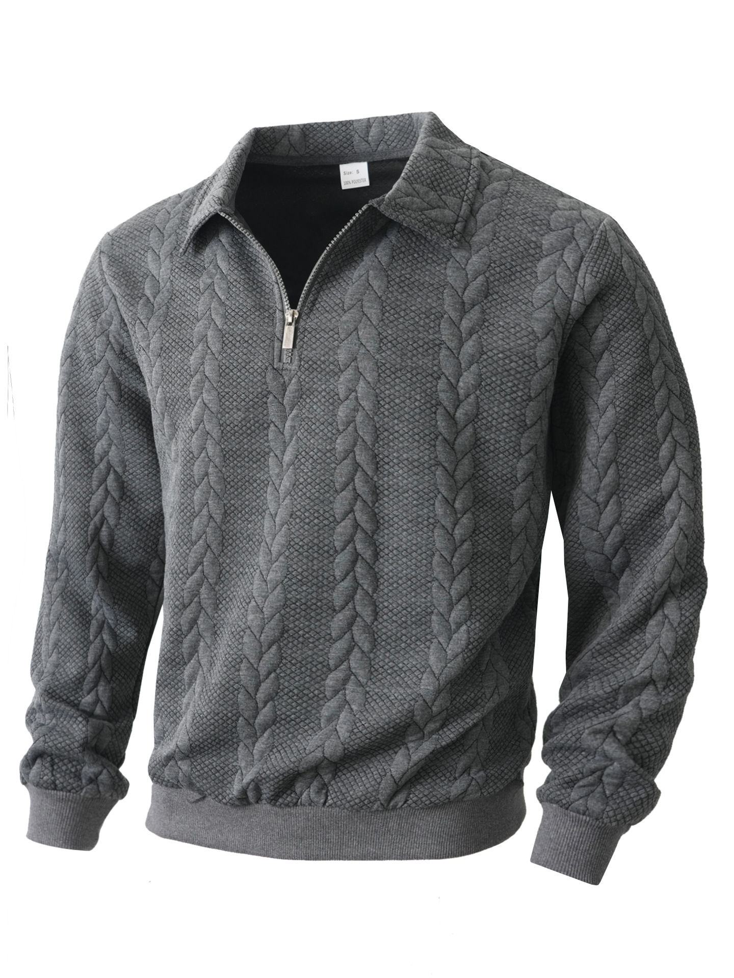 Amazon European And American Jacquard Autumn And Winter Lapel Pullover Half-Cardigan