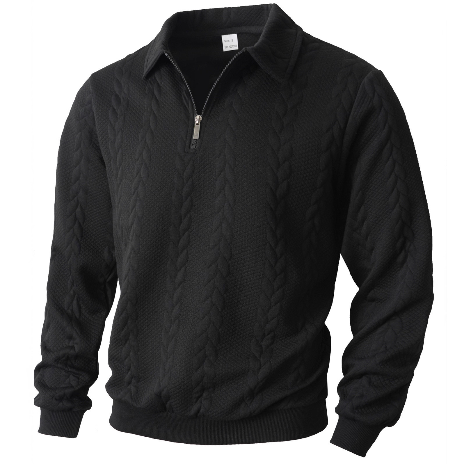 Amazon European And American Jacquard Autumn And Winter Lapel Pullover Half-Cardigan
