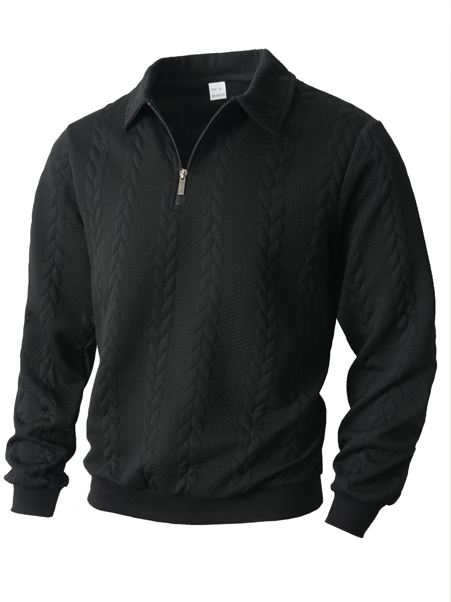 Amazon European And American Jacquard Autumn And Winter Lapel Pullover Half-Cardigan
