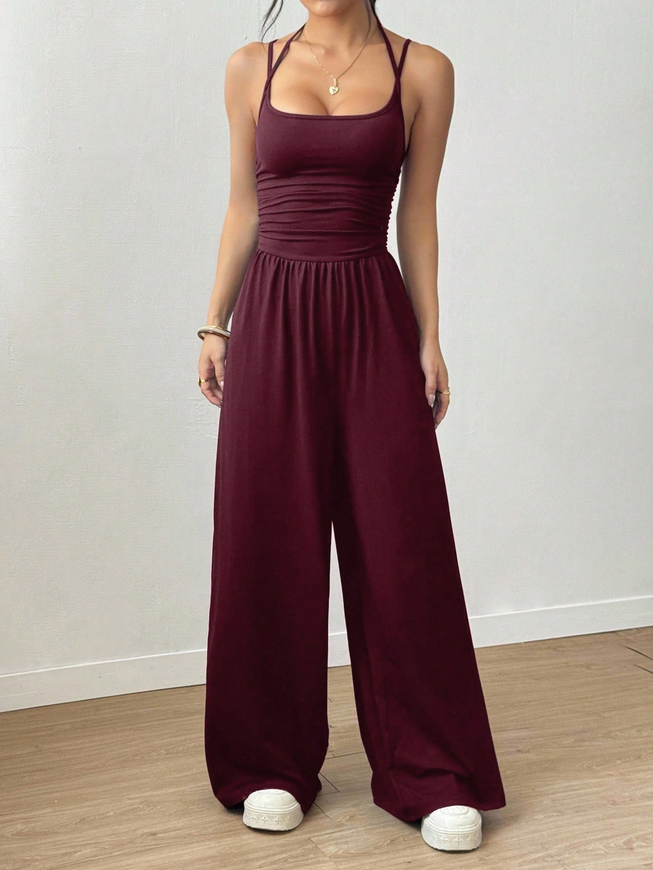 Amazon New Style europeo e americano casual estivo a gamba larga allentato senza spalline