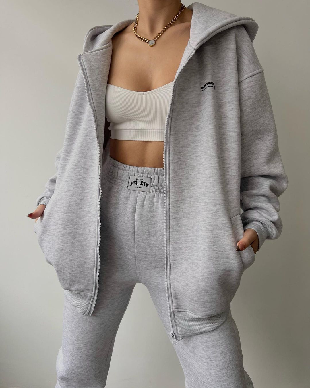 Amazon European And American Women's Long-sleeved Fleece-lined Sweater Trousers Casual