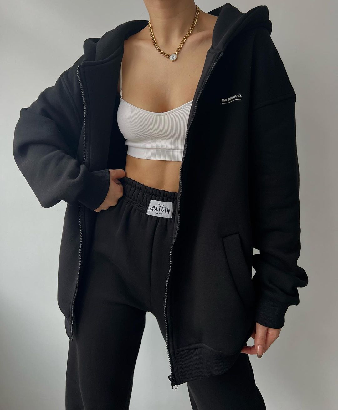Amazon European And American Women's Long-sleeved Fleece-lined Sweater Trousers Casual