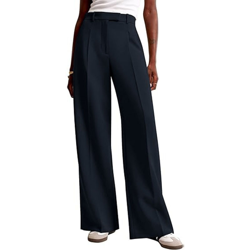 Amazon High Waist Drape Solid Color Wide Leg Pants Foreign Trade Europe And The United