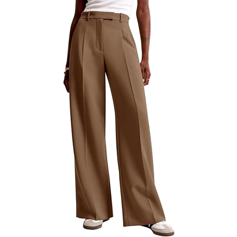 Amazon High Waist Drape Solid Color Wide Leg Pants Foreign Trade Europe And The United
