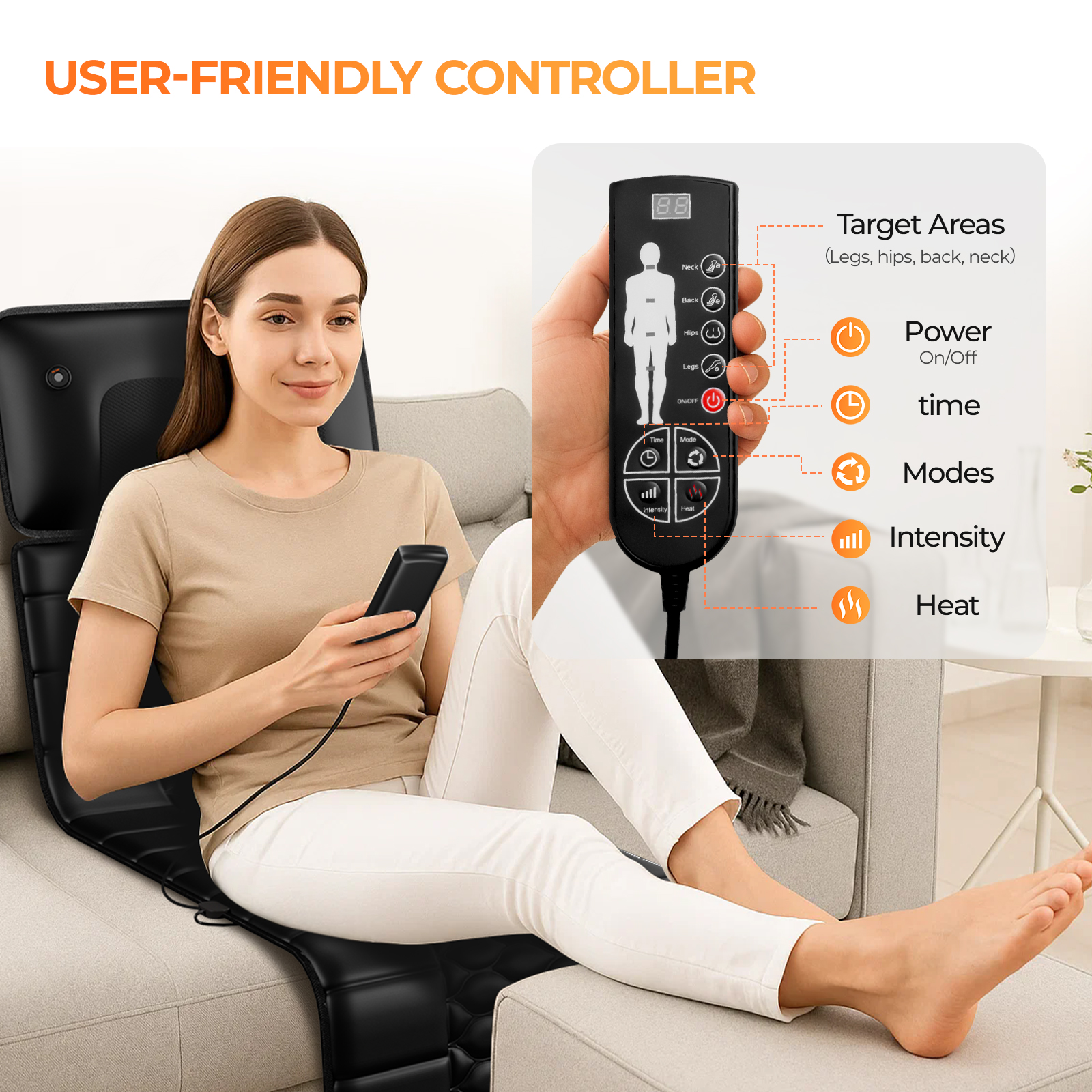 Amazon Restricted Products Foldable Massage Mattress Controller With Smart Heating And
