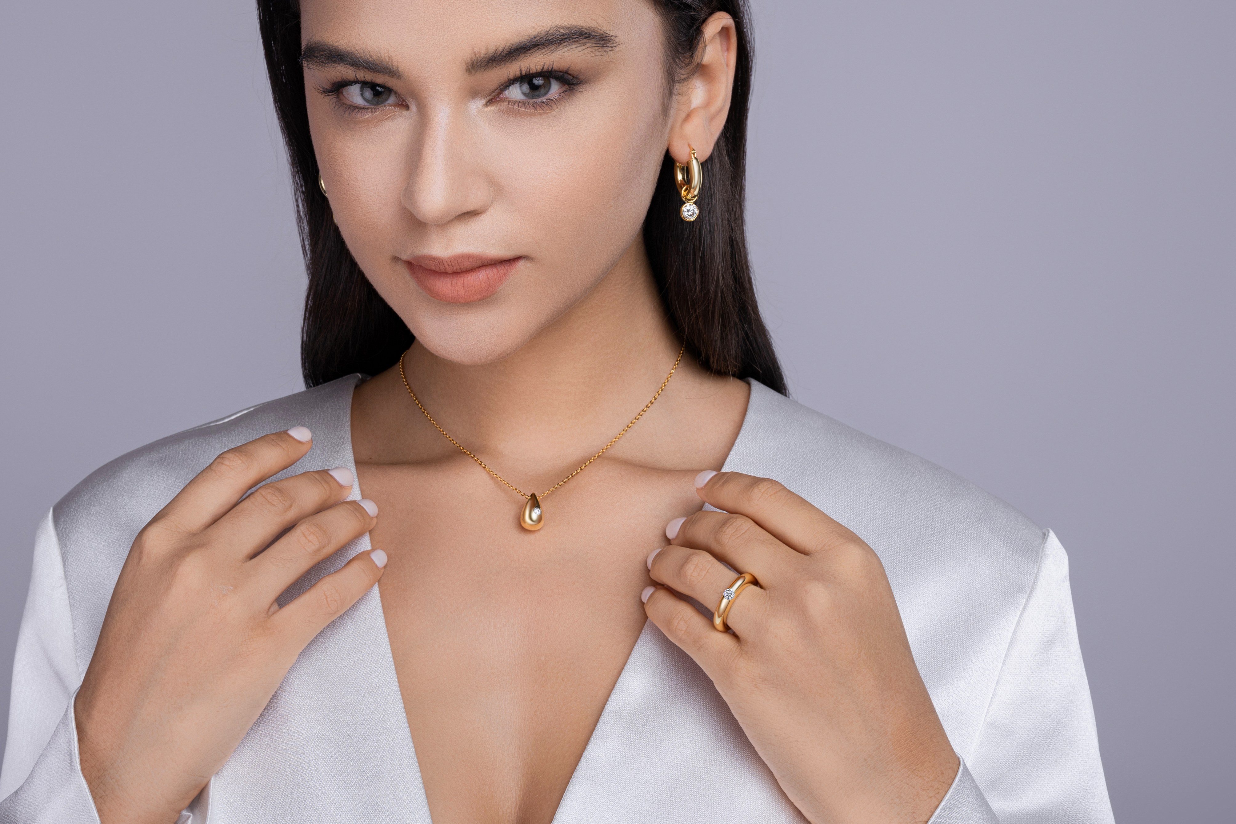 Angel Light Wing - A Luxurious And Fashionable Light Luxury Jewelry Silver Ring Set With