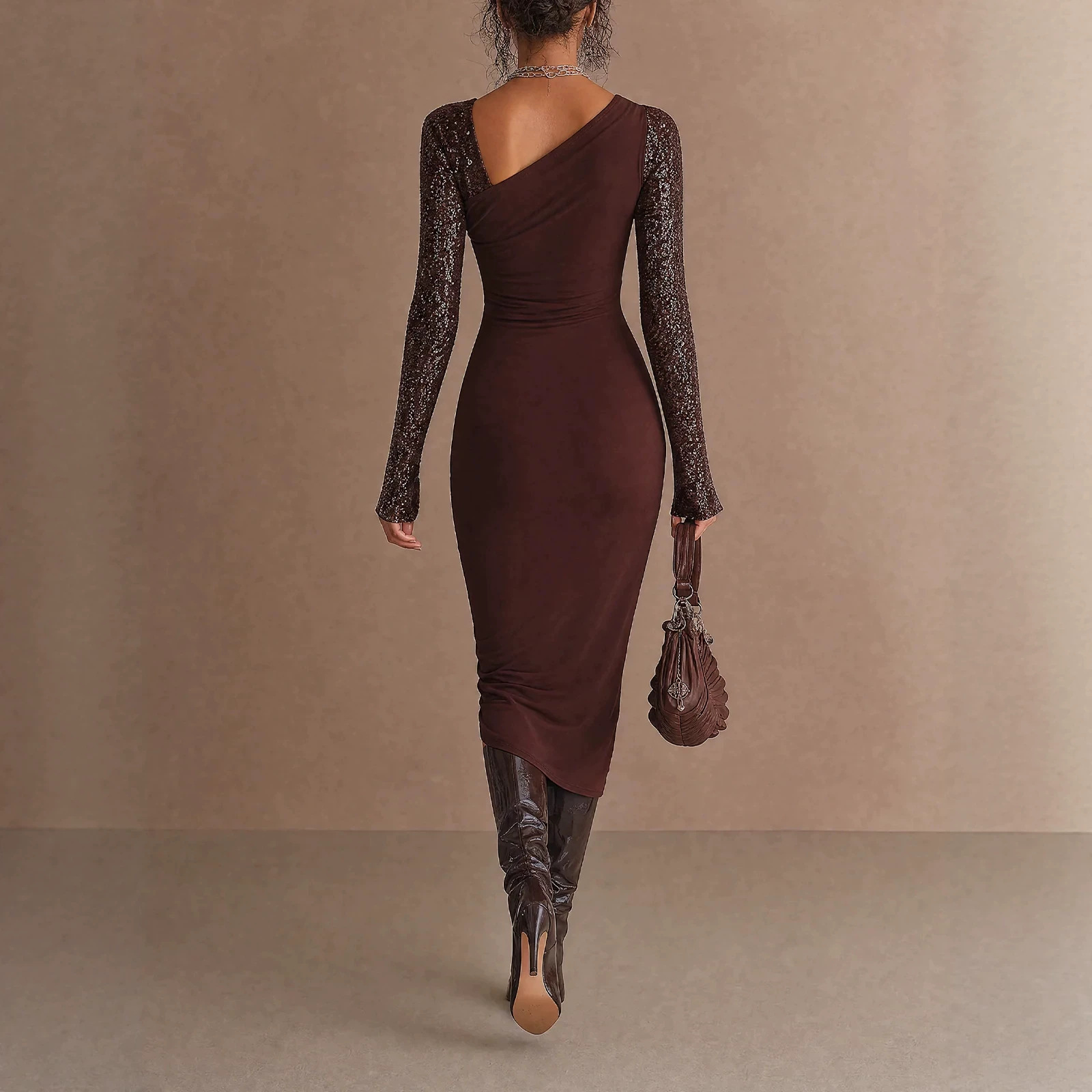 Asymmetrical Midi Dress