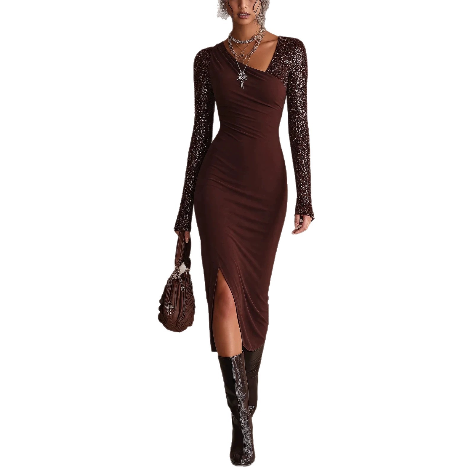 Asymmetrical Midi Dress