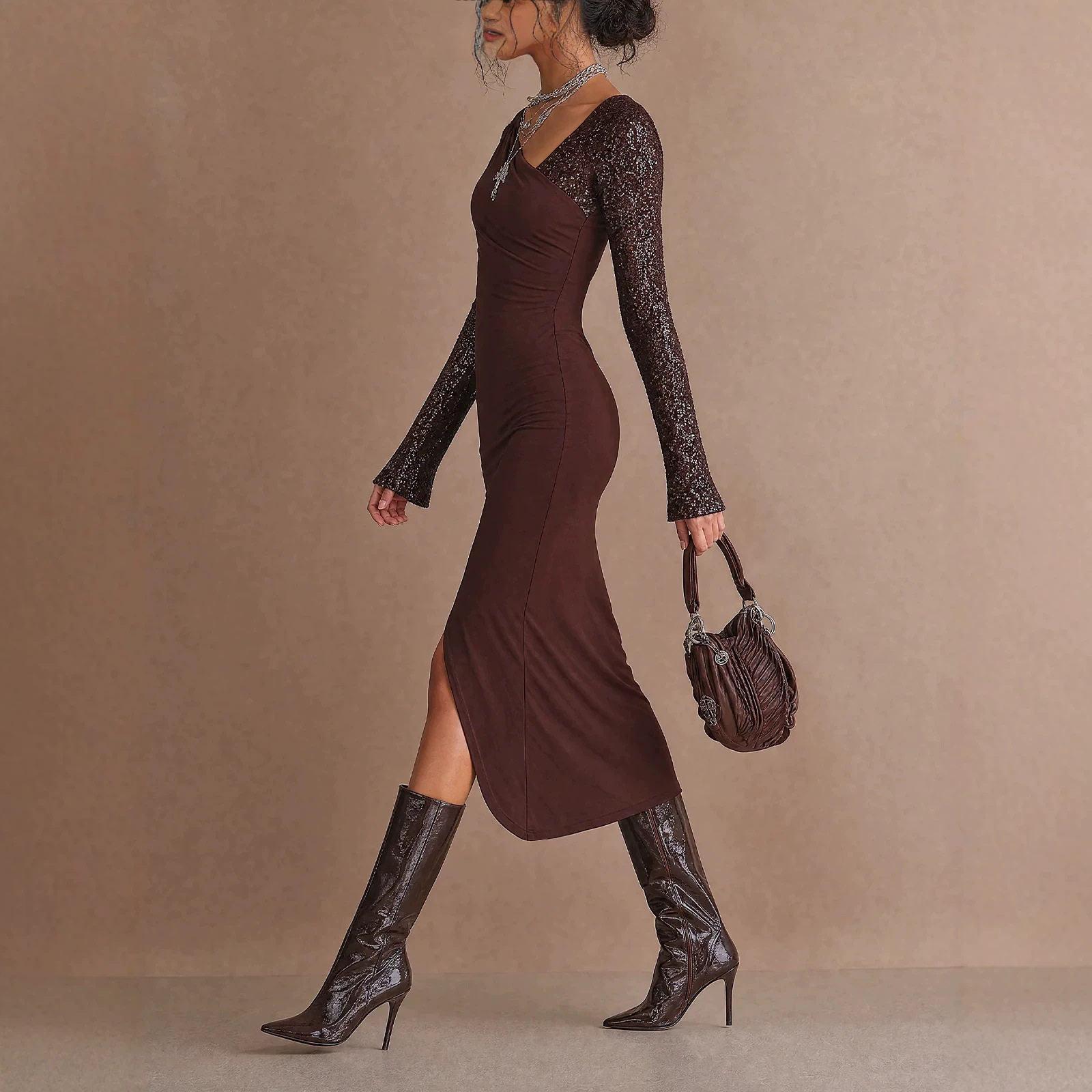 Asymmetrical Midi Dress