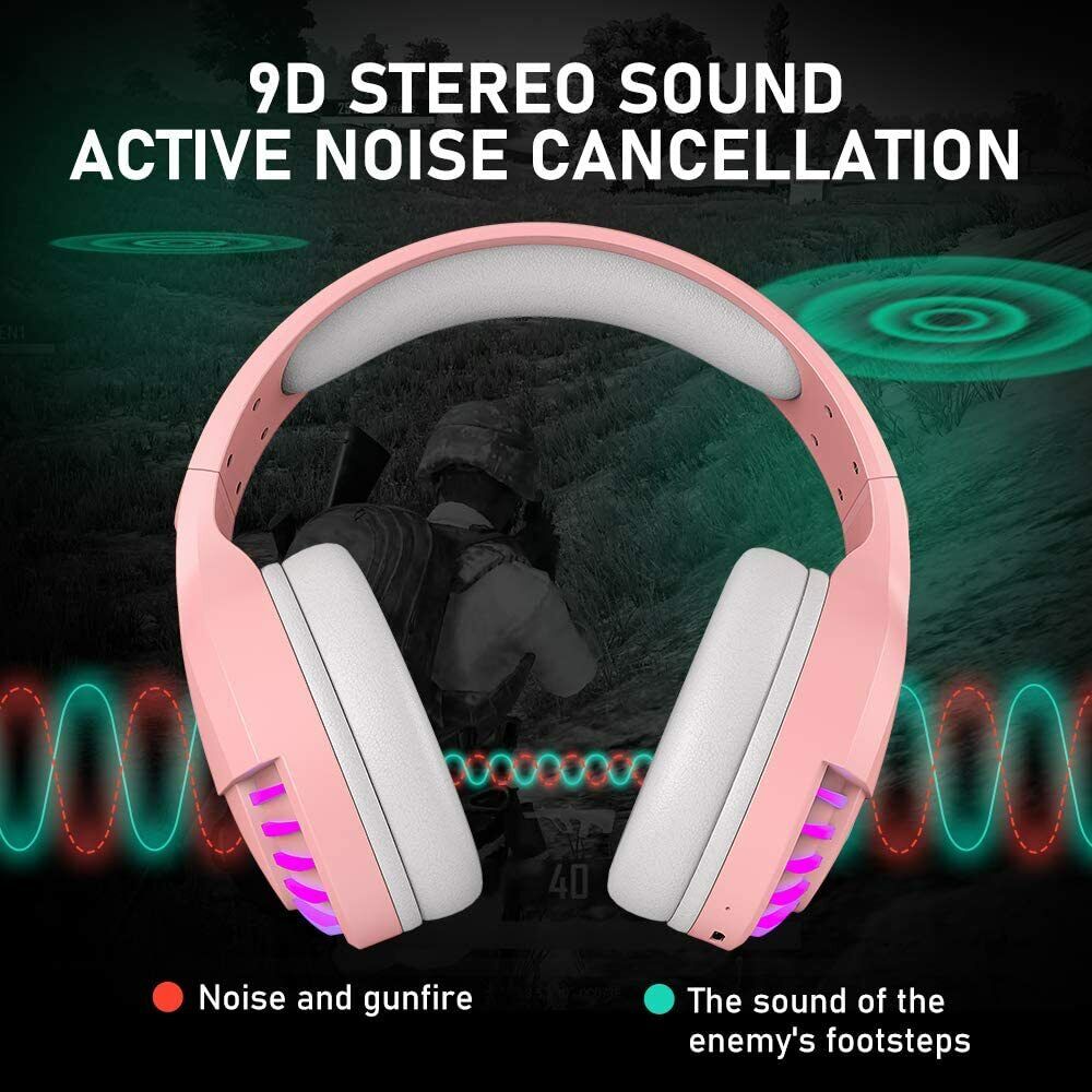 AU Wireless Bluetooth Gaming Headset Headphones Stereo For Laptop PC Phones Ipad