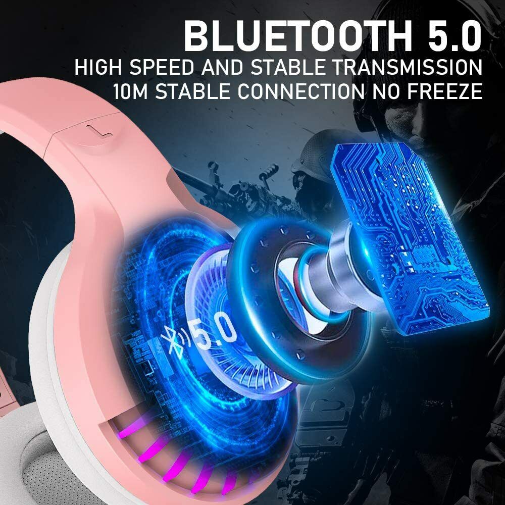AU Wireless Bluetooth Gaming Headset Headphones Stereo For Laptop PC Phones Ipad