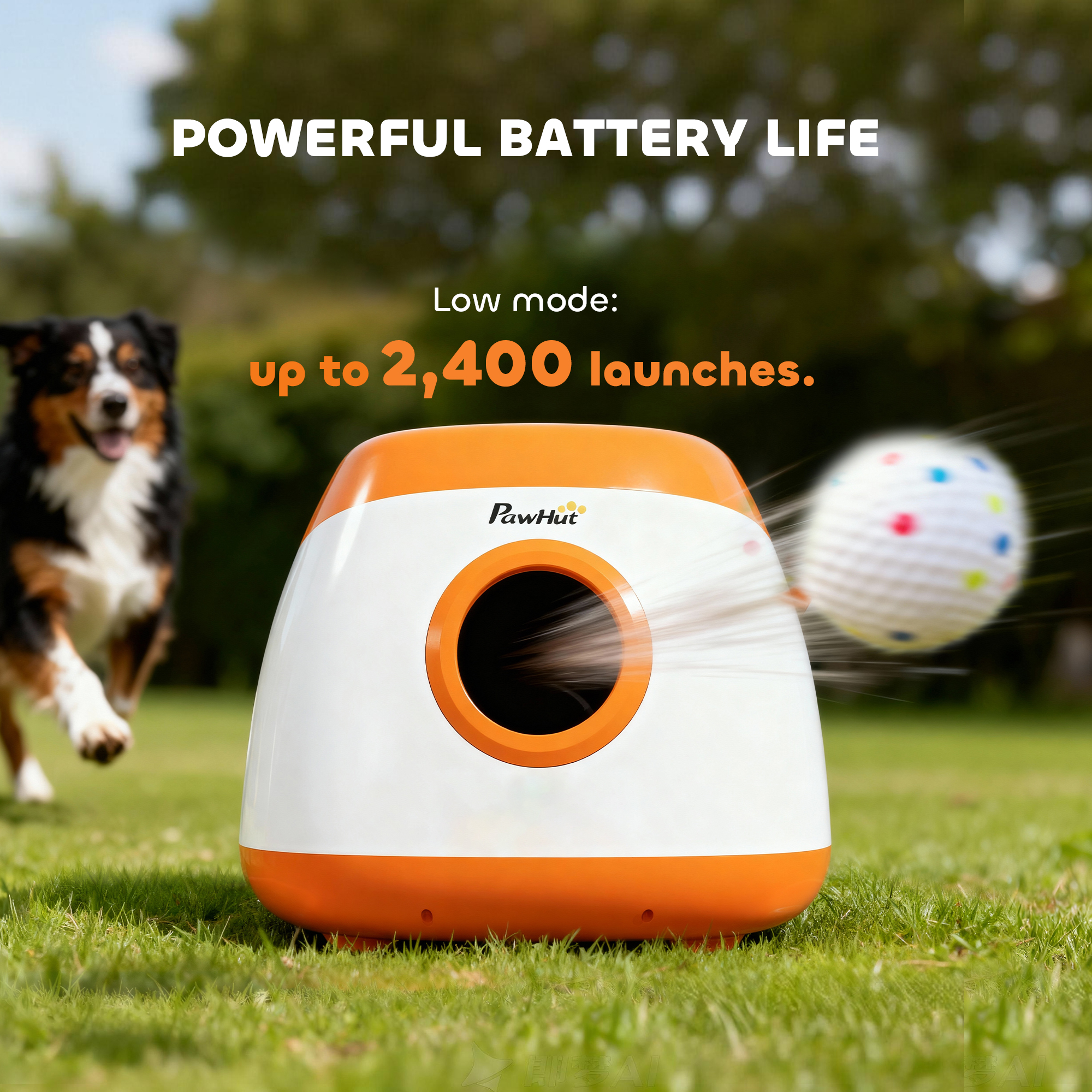 Automatic Dog Ball Launcher with 26-80 FT Distance, Automatic Ball Launcher for Medium and