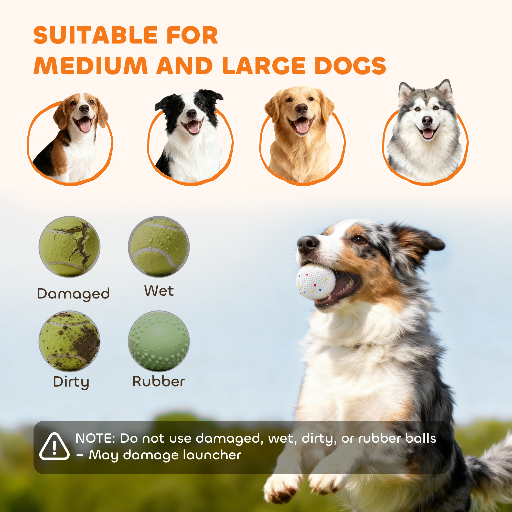 Automatic Dog Ball Launcher with 26-80 FT Distance, Automatic Ball Launcher for Medium and