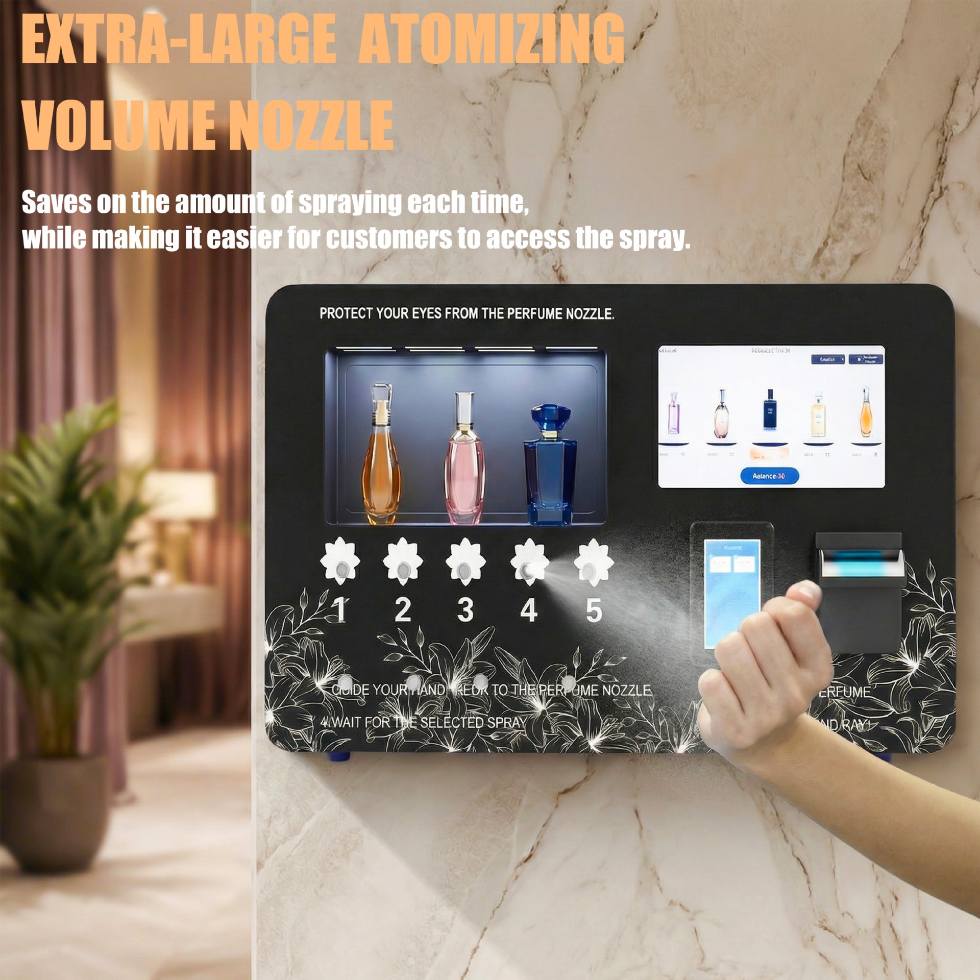 Automatischer Parfümautomat mit Touchscreen-Zahlung